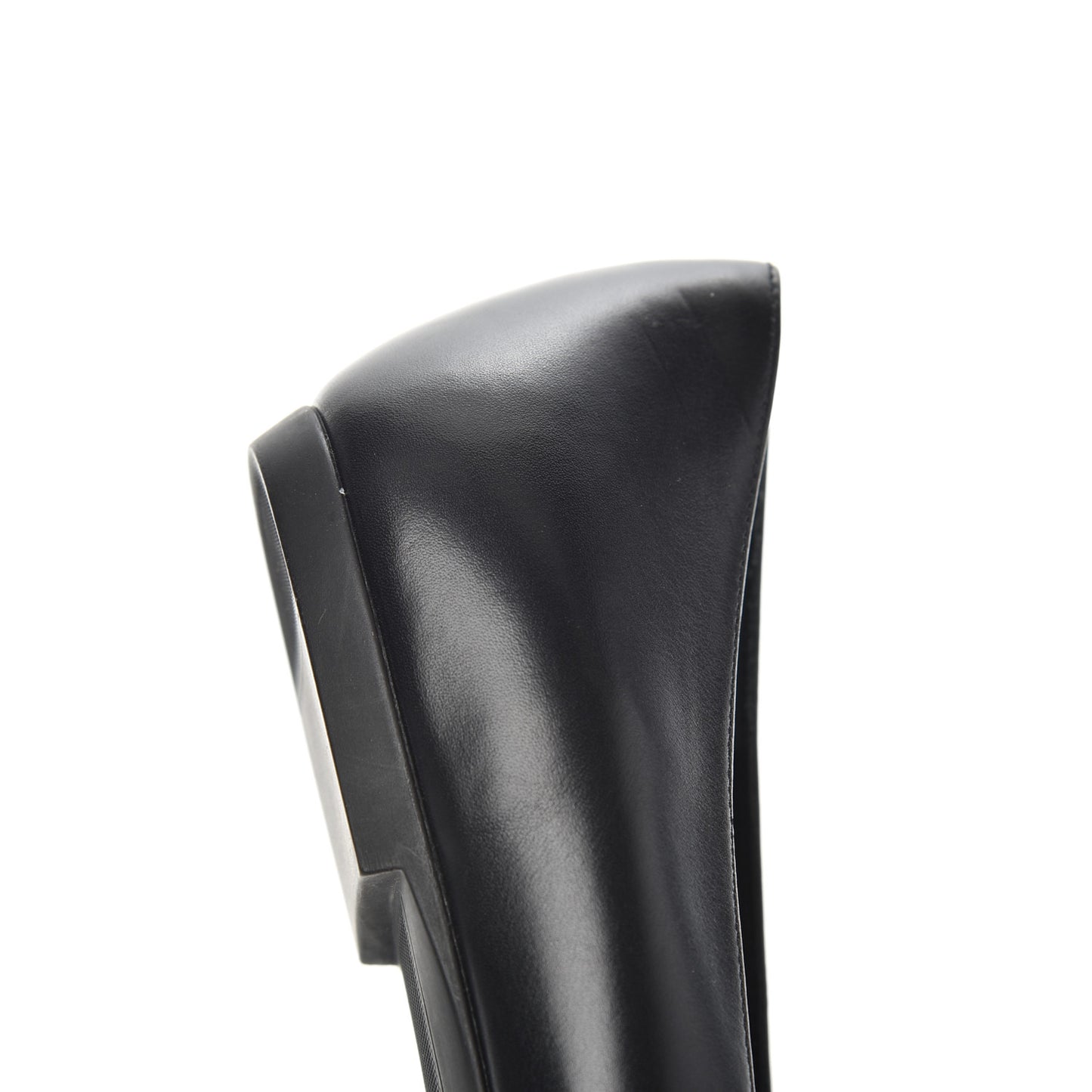 Calfskin Buckle Ballerina Flats 38.5 Black