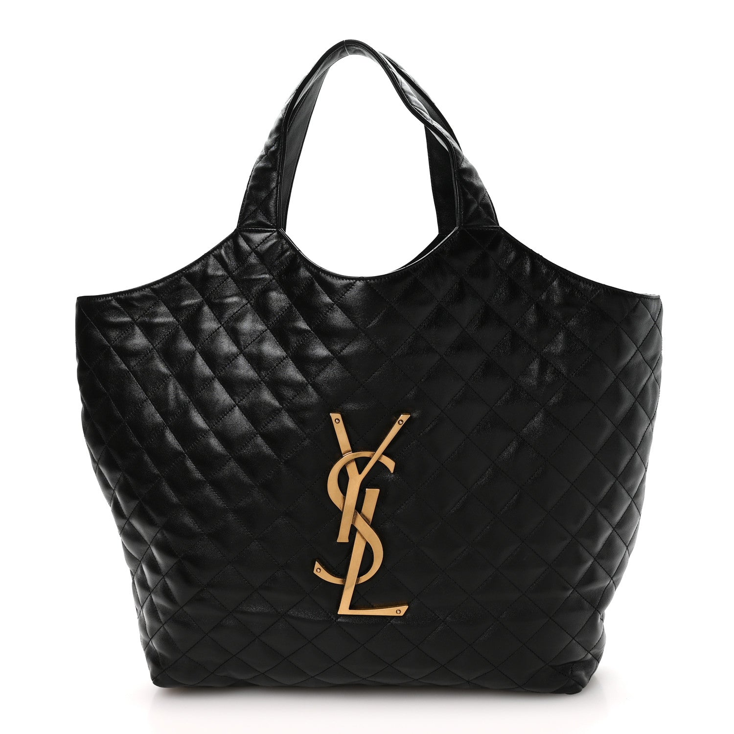 Saint Laurent Lambskin Quilted Maxi Icare Shopping Tote Black 1 of 11