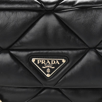 Prada Nappa Re-Nylon Triangle Quilted Patchwork System Flap Shoulder Bag Black 8 of 10