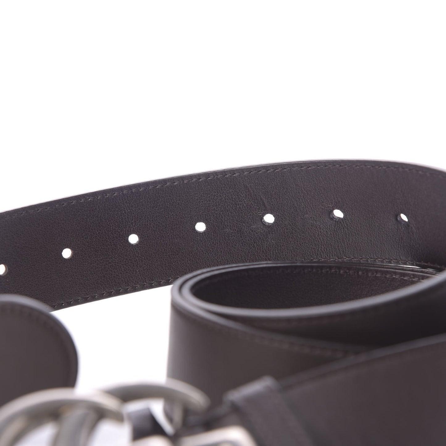 Moon Calfskin Nickel Double G 40mm Belt 110 44 Dark Cocoa