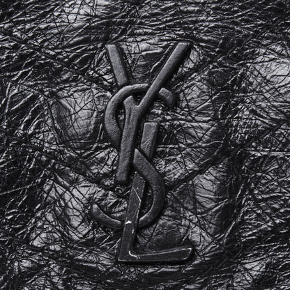 Saint Laurent Crinkled Calfskin Matelasse Monogram Baby Niki Chain Satchel Black 17 of 18