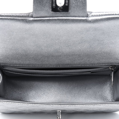Chanel Metallic Caviar Quilted Mini Top Handle Rectangular Flap Silver 4 of 12