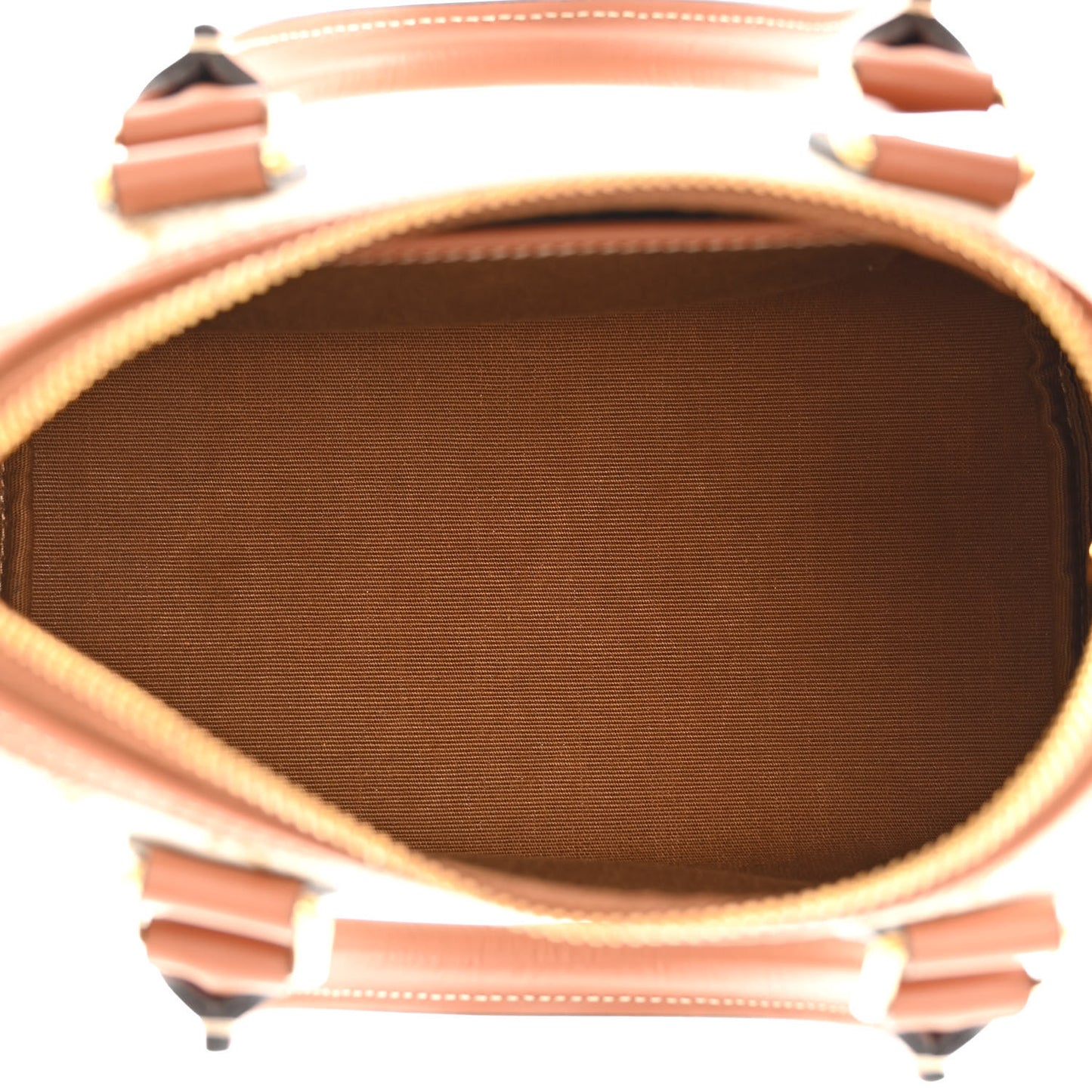 Triomphe Canvas Calfskin Small Boston Bag White