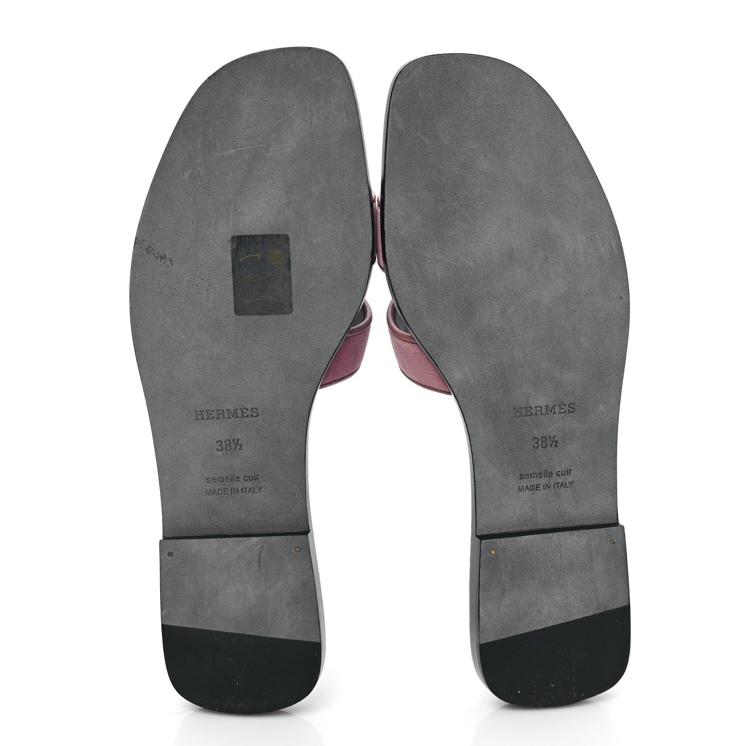 Hermes Velvet Nappa Oran Sandals 38.5 Bois de Rose 5 of 9