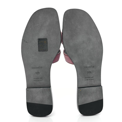 Hermes Velvet Nappa Oran Sandals 38.5 Bois de Rose 5 of 9