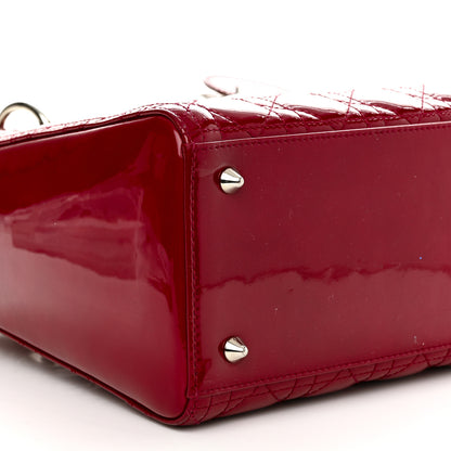 Christian Dior Patent Cannage Medium Lady Dior Red 9 of 10