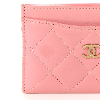 Chanel Lambskin Quilted Card Holder Pink 9 of 17