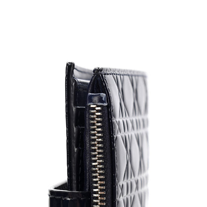 Christian Dior Patent Cannage Lady Dior Eden Wallet Navy Blue 9 of 11