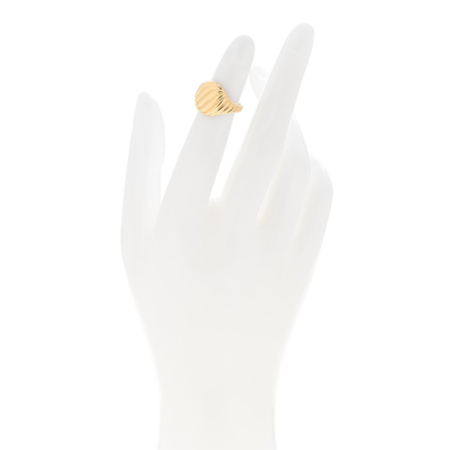 David Yurman 18K Yellow Gold 13mm Sculpted Cable Pinky Ring 43 2.75 2 of 4
