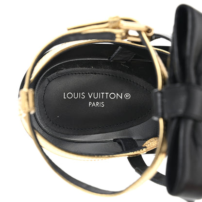 Louis Vuitton Metallic Calfskin Peplum Sandals 37.5 Gold 7 of 9