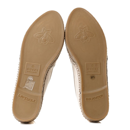 Gucci Canvas Logo Espadrilles 37.5 Greggio White 7 of 11