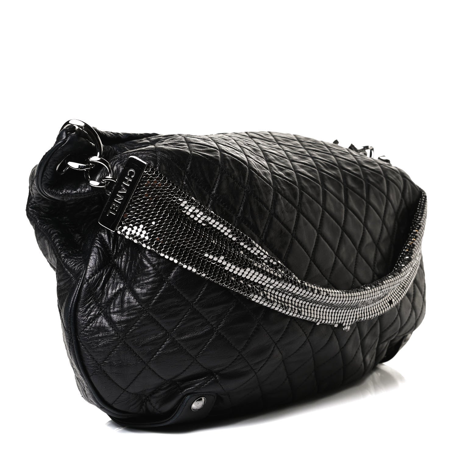 Chanel Lambskin Large Chain Mail Hobo Black 3 of 20