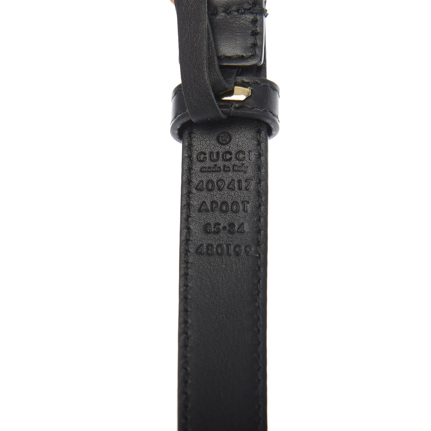 Gucci Calfskin Double G 20mm Belt 85 34 Black 3 of 5