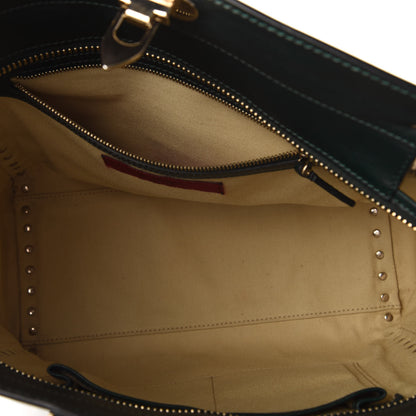 Valentino Garavani Vitello Rockstud Double Handle Tote Green 6 of 11