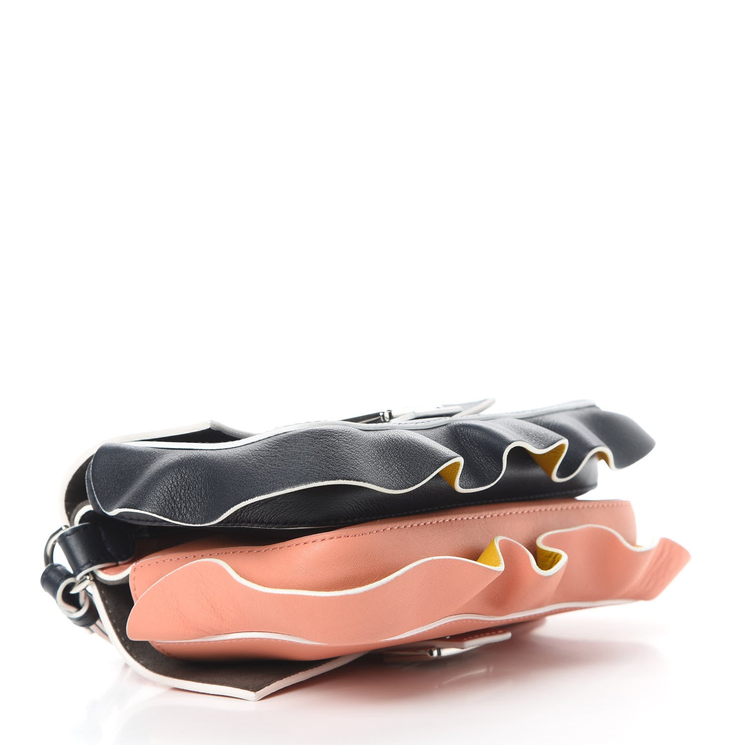 Fendi Vitello Dolce Waves Tri-Color Micro Double Baguette Blue Notte Chantilly 4 of 12