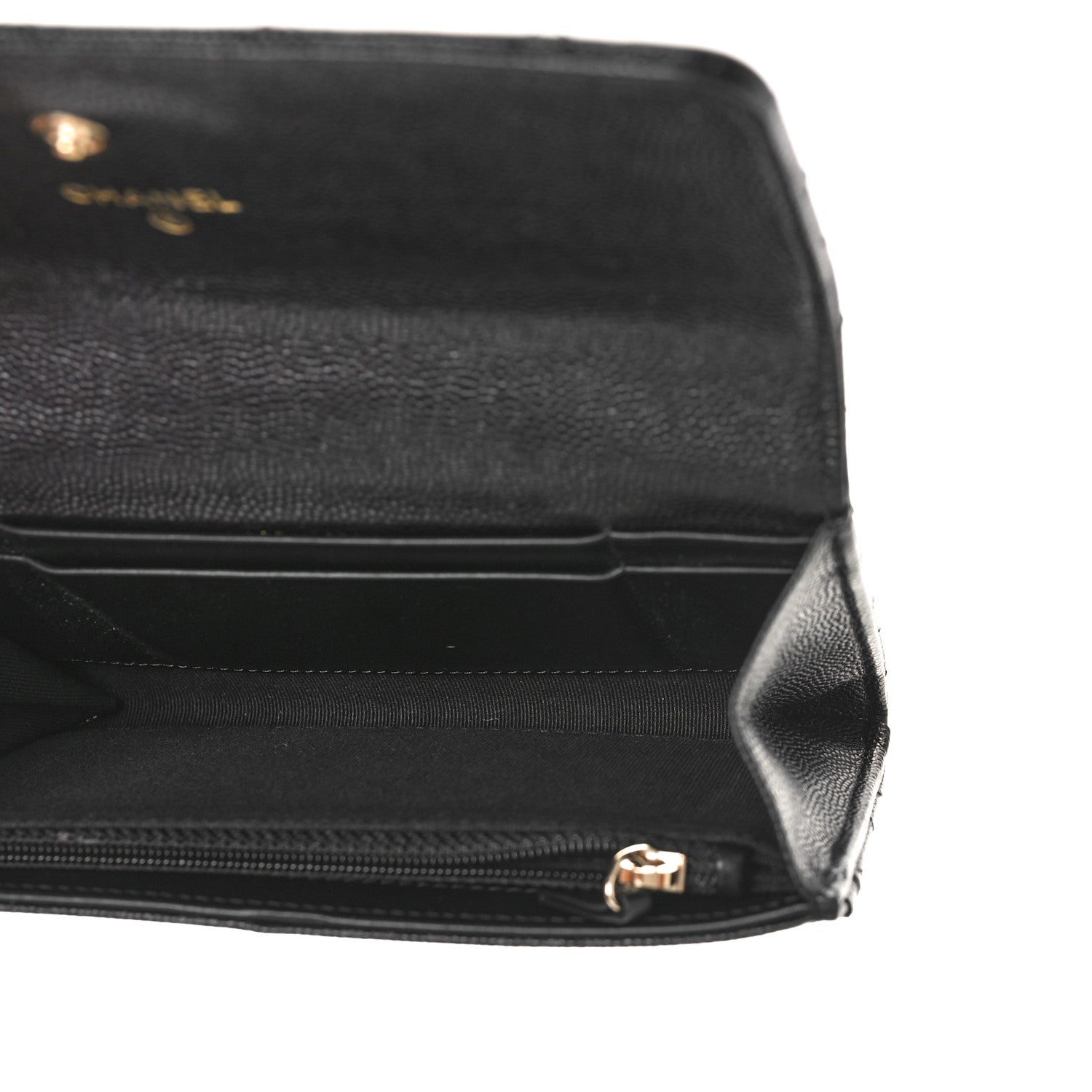 Chanel Caviar Quilted Crystal CC Large Gusset Flap Wallet Black 5 of 10