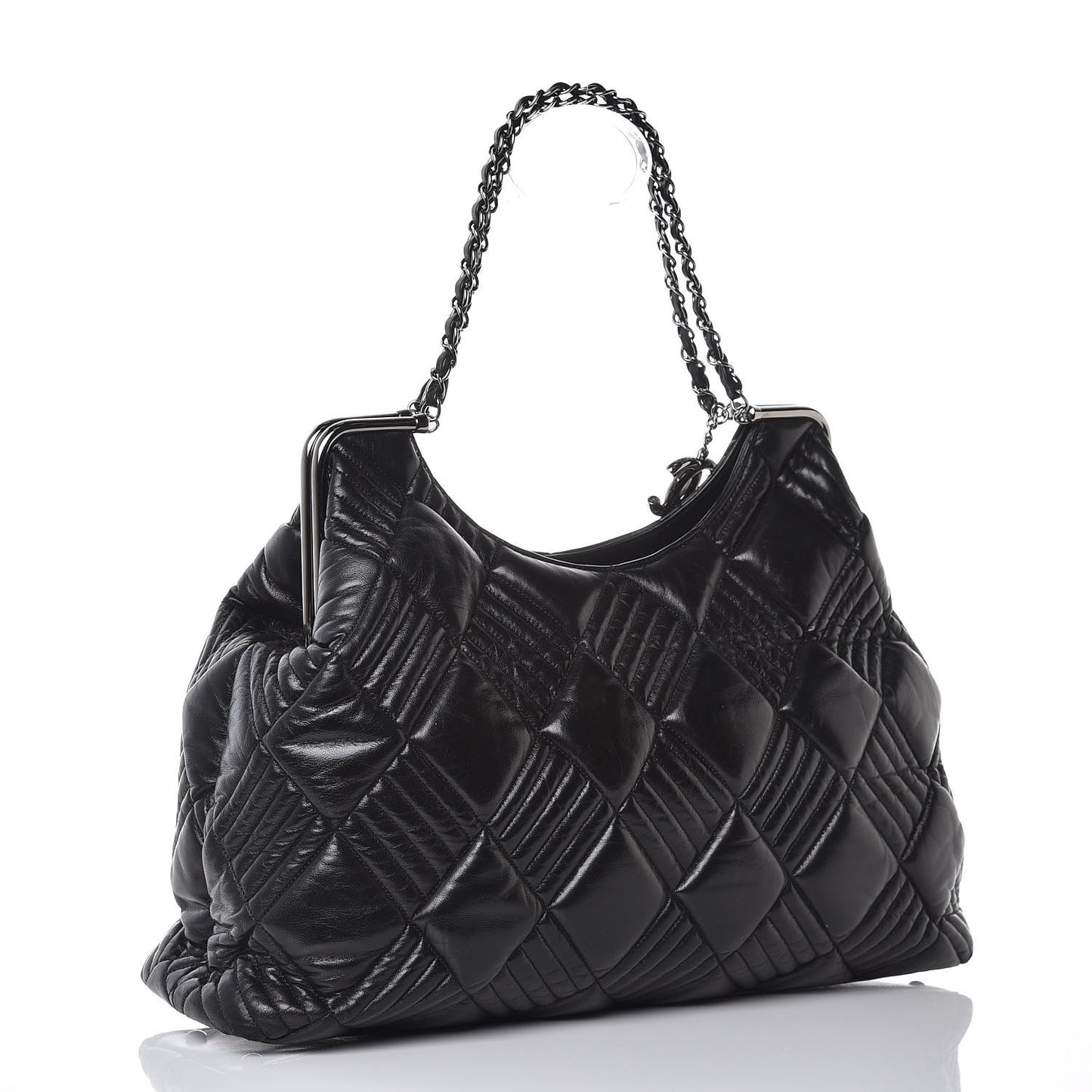 Lambskin Large In and Out Tote Black