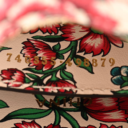 Gucci Calfskin Brit Roses Print Matelasse Diagonal Mini Interlocking G Heart Shoulder Bag Multicolor 7 of 12
