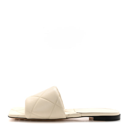 Bottega Veneta Nappa Quilted Rubber Lido Flat Sandals 41 Wax 1 of 9