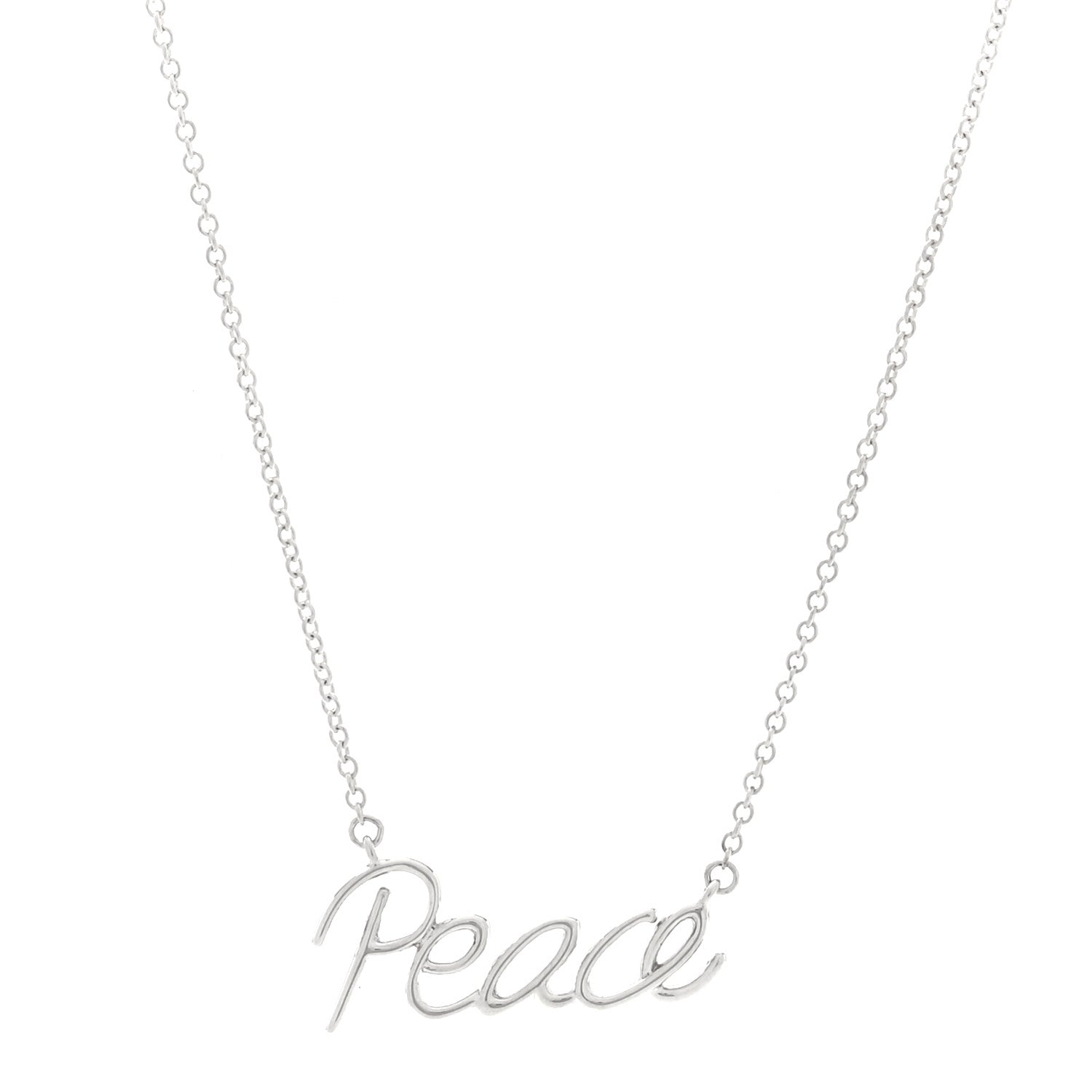 Tiffany Sterling Silver Paloma's Graffiti Peace Necklace 1 of 4