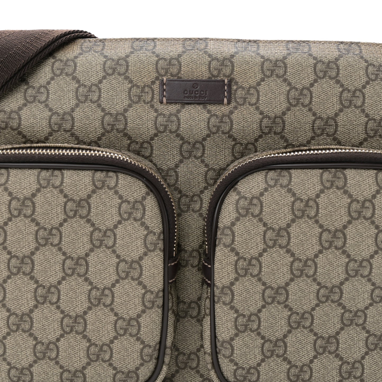 GG Plus Monogram Front Pocket Messenger Dark Brown