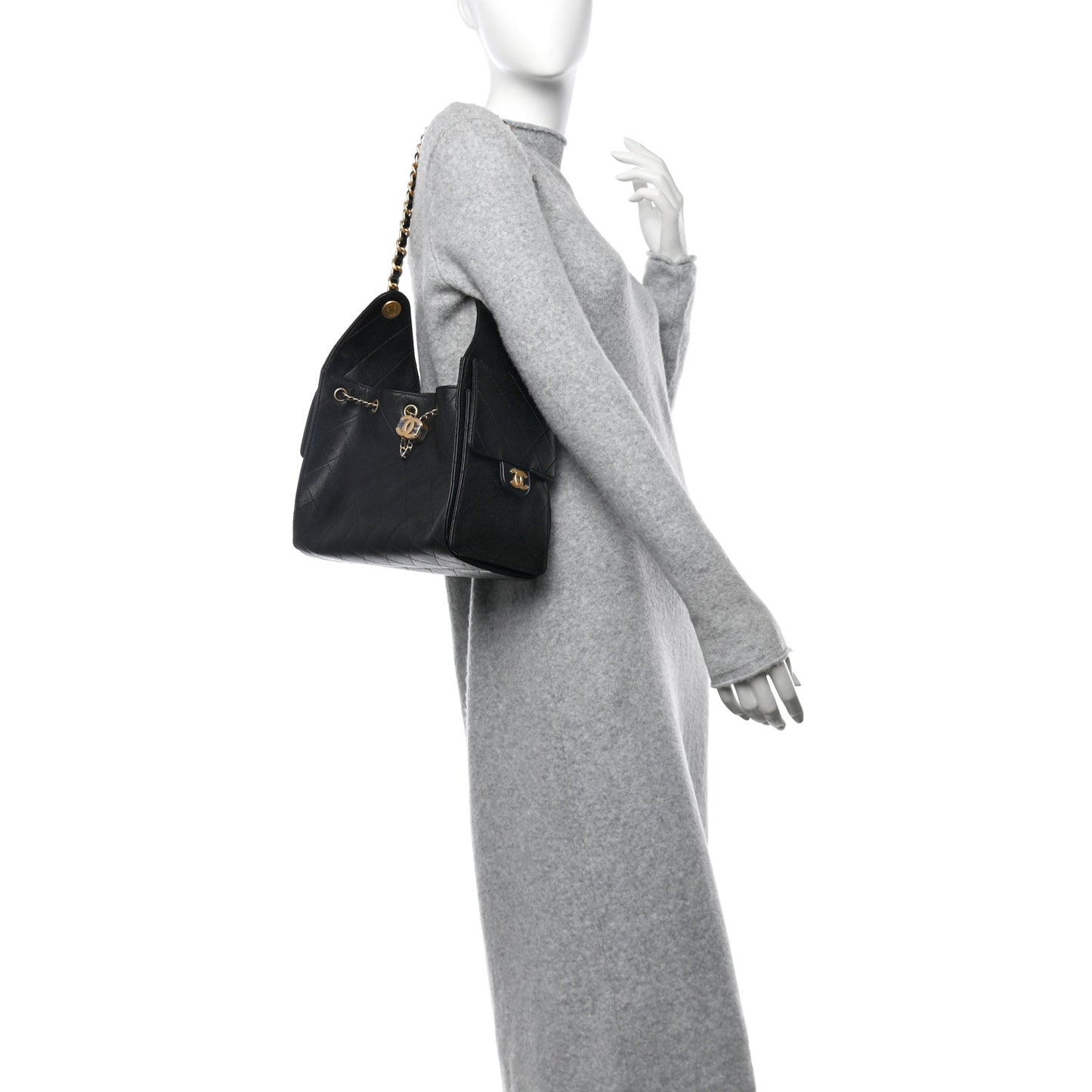 Caviar Quilted Small Chanel 25 Handbag Black