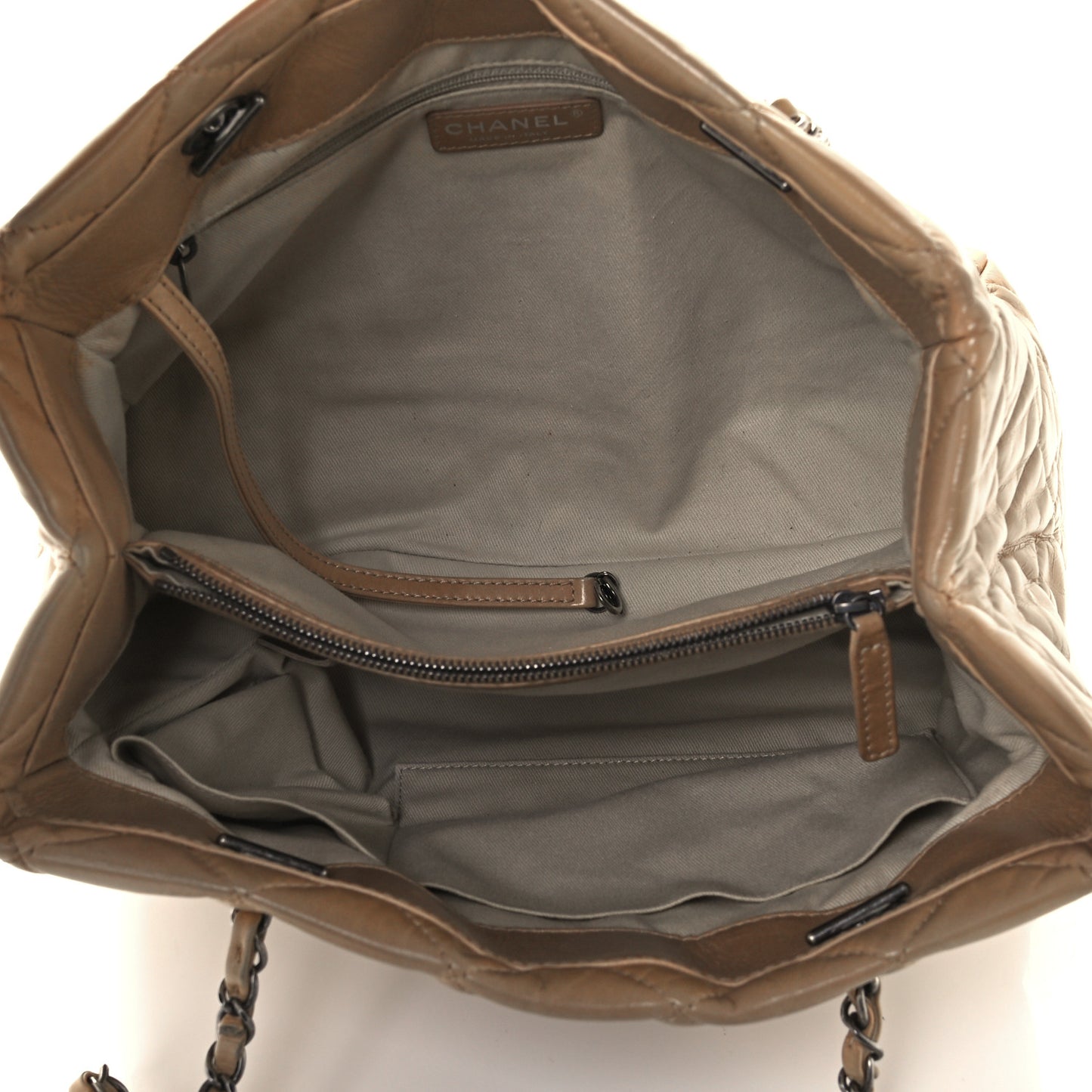Calfskin Quilted Small Coco Soft Tote Beige