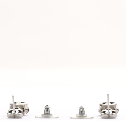 Chanel Crystal CC Tear Drop Earrings Silver 3 of 4