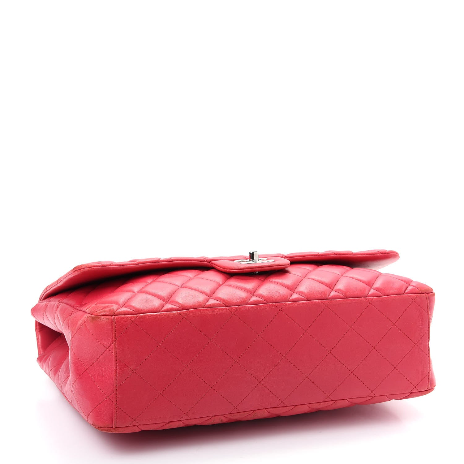 Chanel Lambskin Quilted Maxi Single Flap Fuchsia 4 of 14