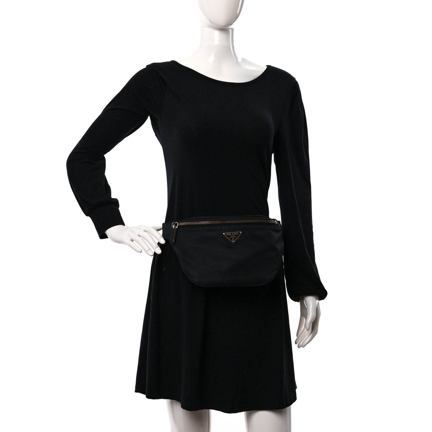 Re-Nylon Saffiano Belt Bag Black