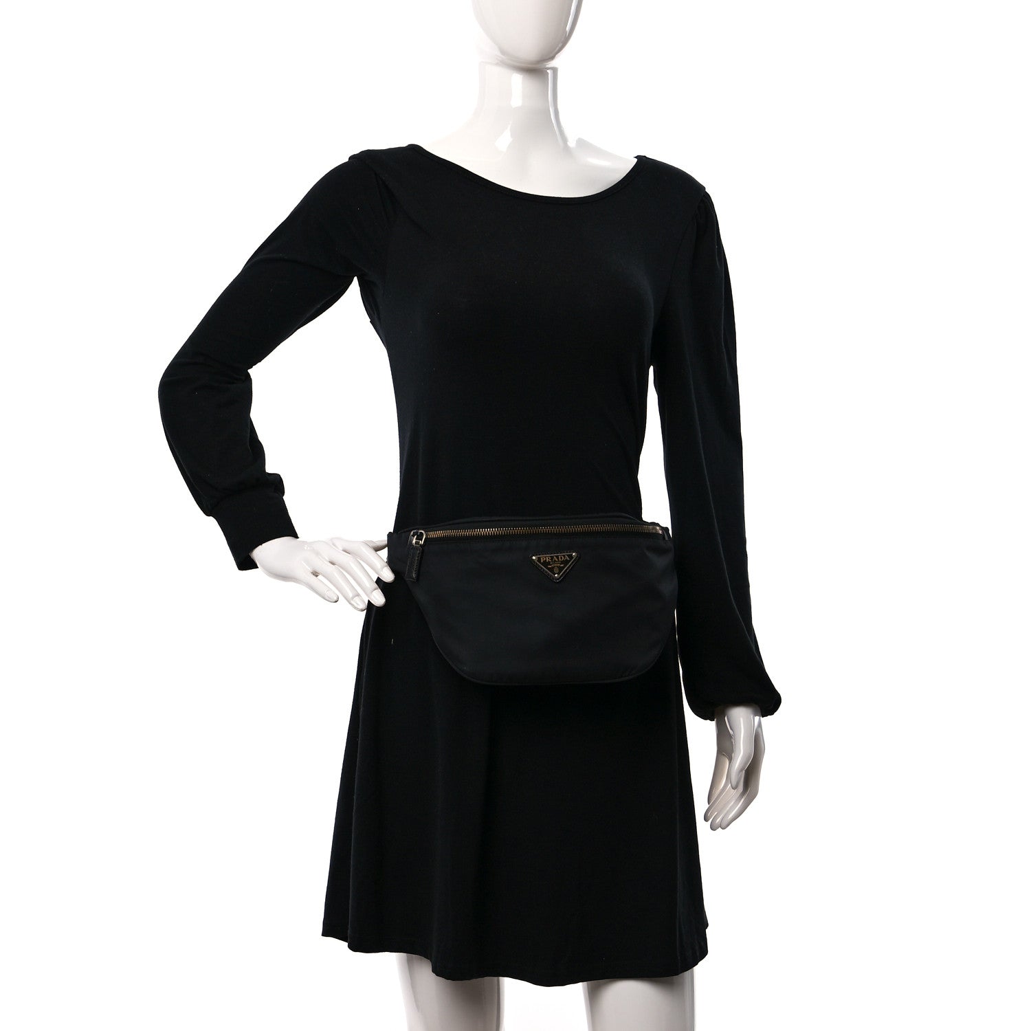 Prada Re-Nylon Saffiano Belt Bag Black 2 of 8