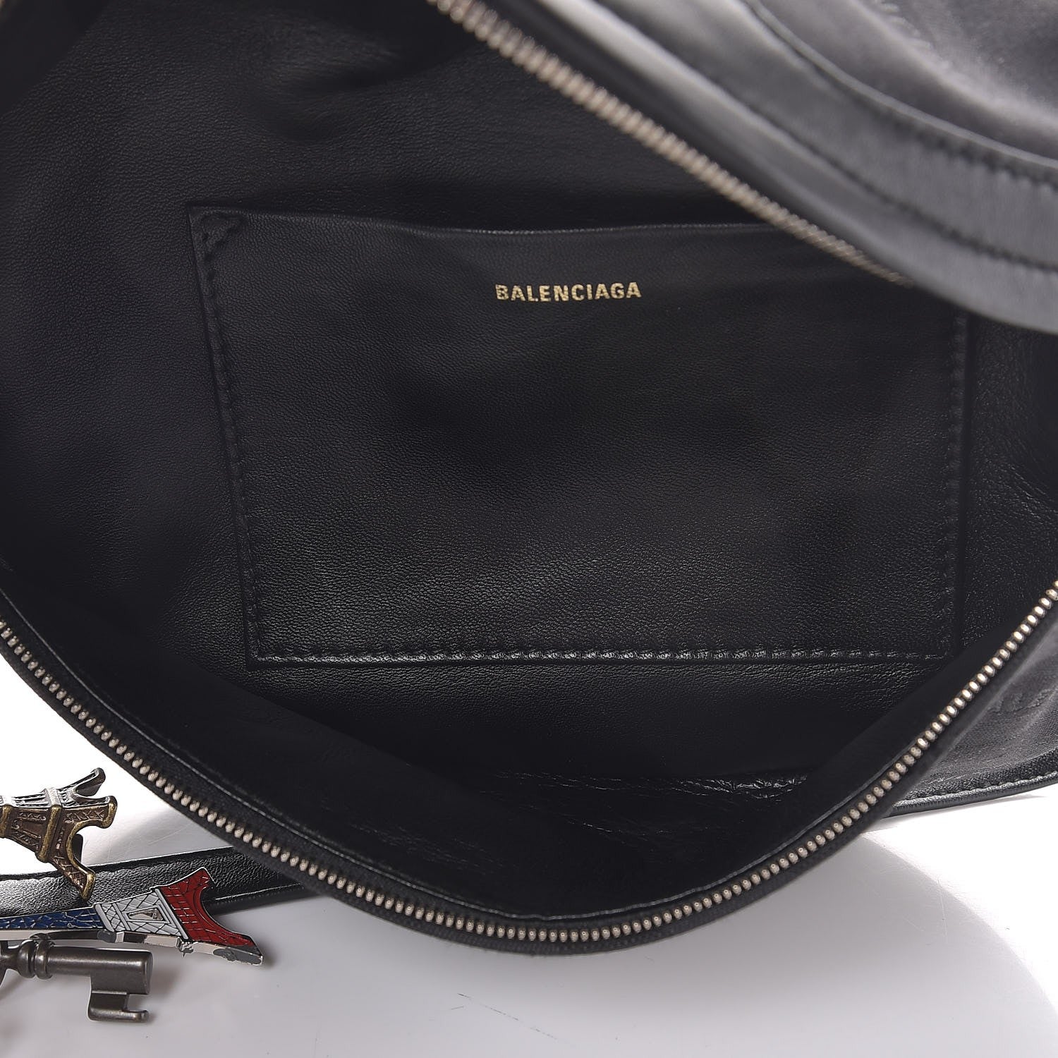 Balenciaga Canvas Jacquard Diagonal Allover Logo XS Souvenir Belt Bag Black 6 of 7