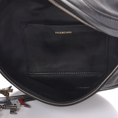 Balenciaga Canvas Jacquard Diagonal Allover Logo XS Souvenir Belt Bag Black 6 of 7