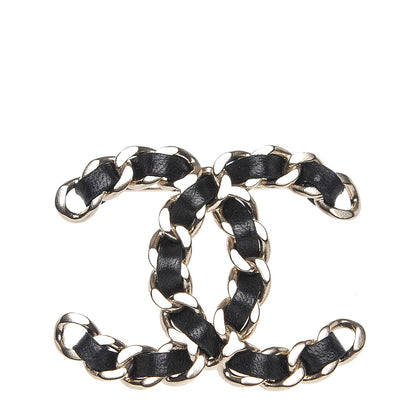 Chanel Lambskin Chain CC Brooch Black Gold 1 of 5