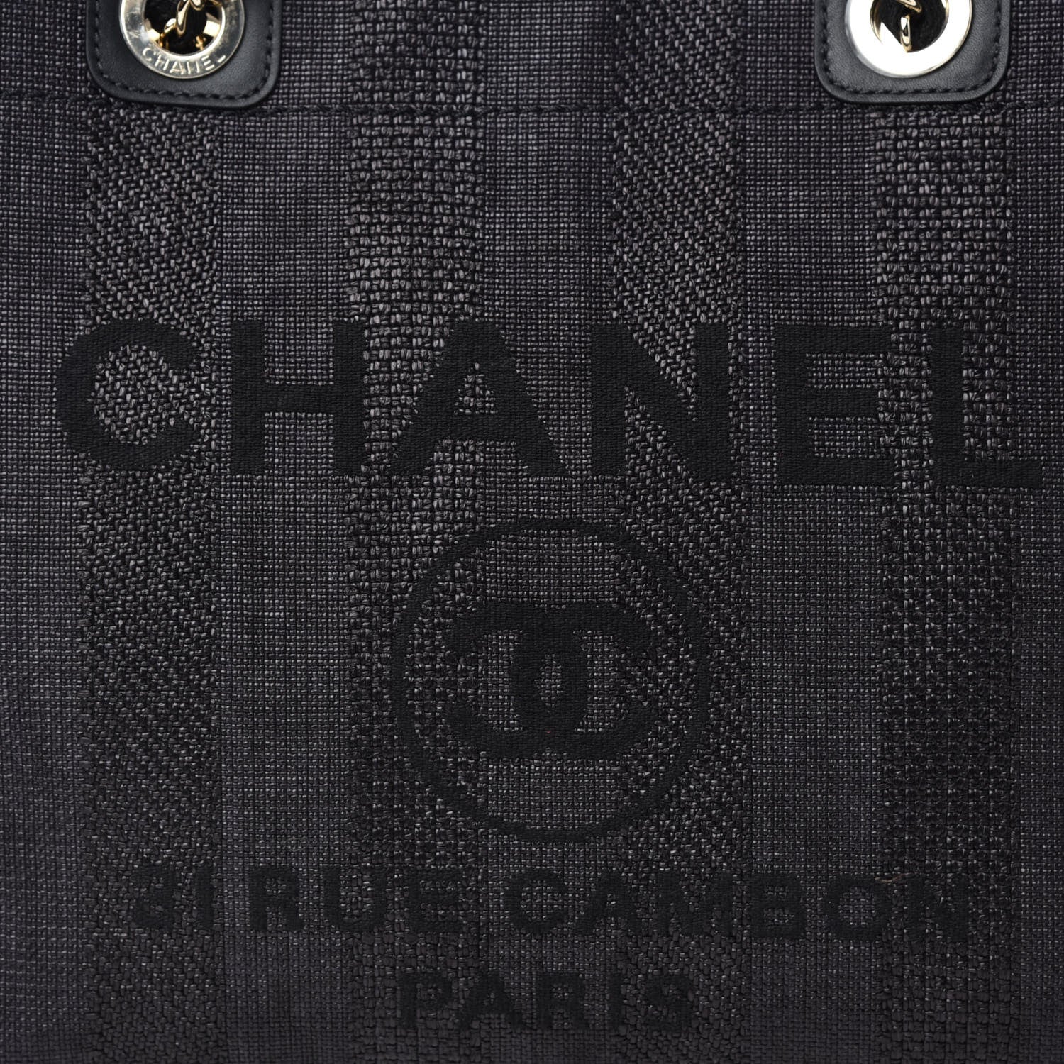 Chanel Mixed Fibers Striped Small Deauville Tote Black 8 of 10