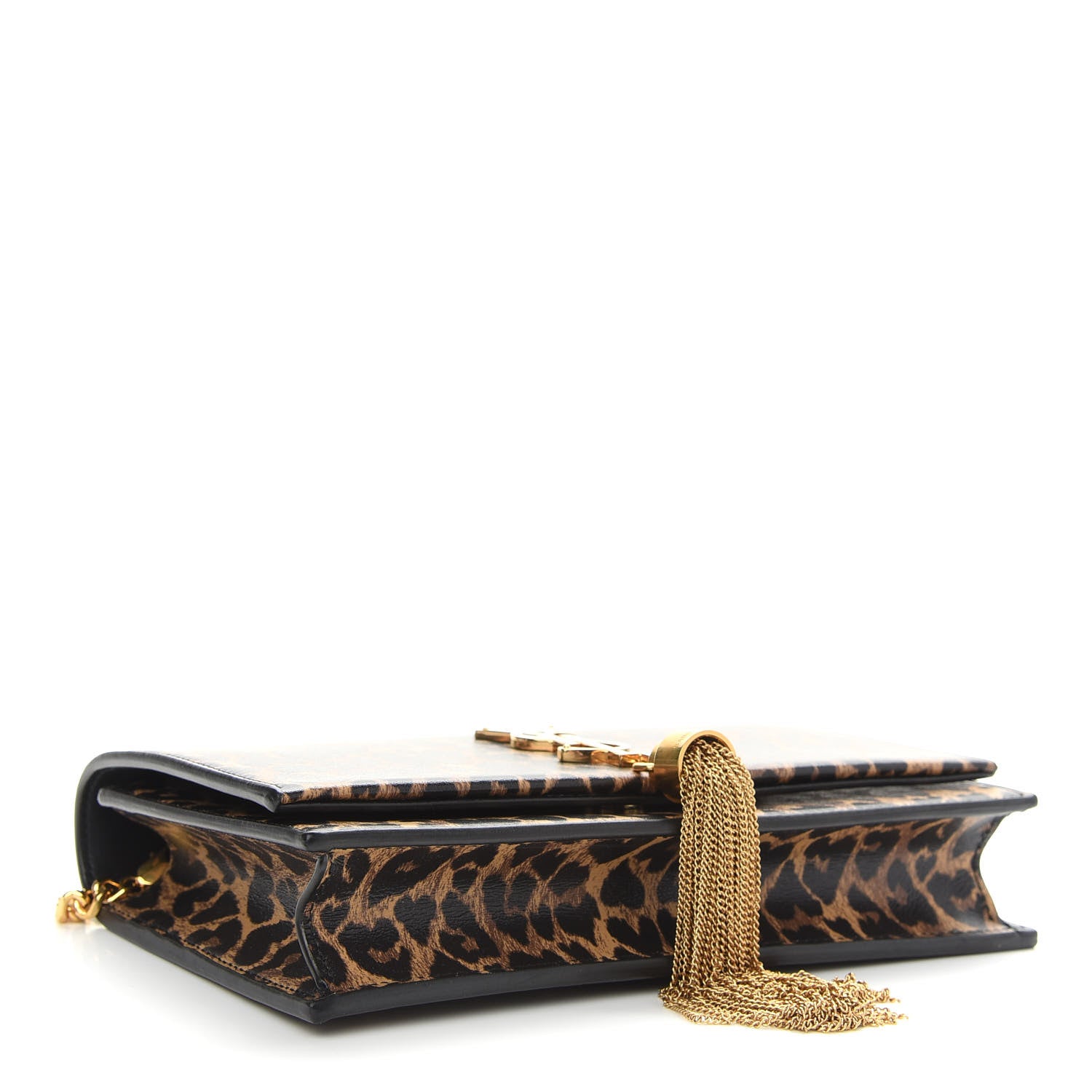Saint Laurent Calfskin Heart Leopard Print Classic Monogram Kate Tassel Satchel Toffee 4 of 8