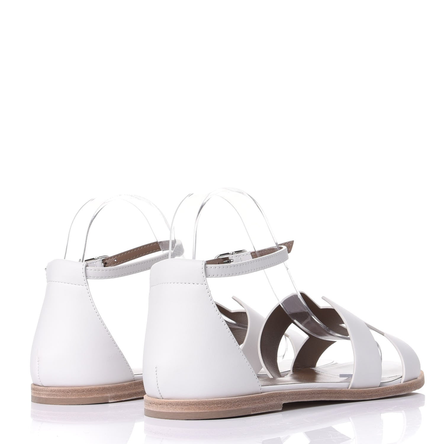 Hermes Calfskin Santorini Sandals 40 White 4 of 11