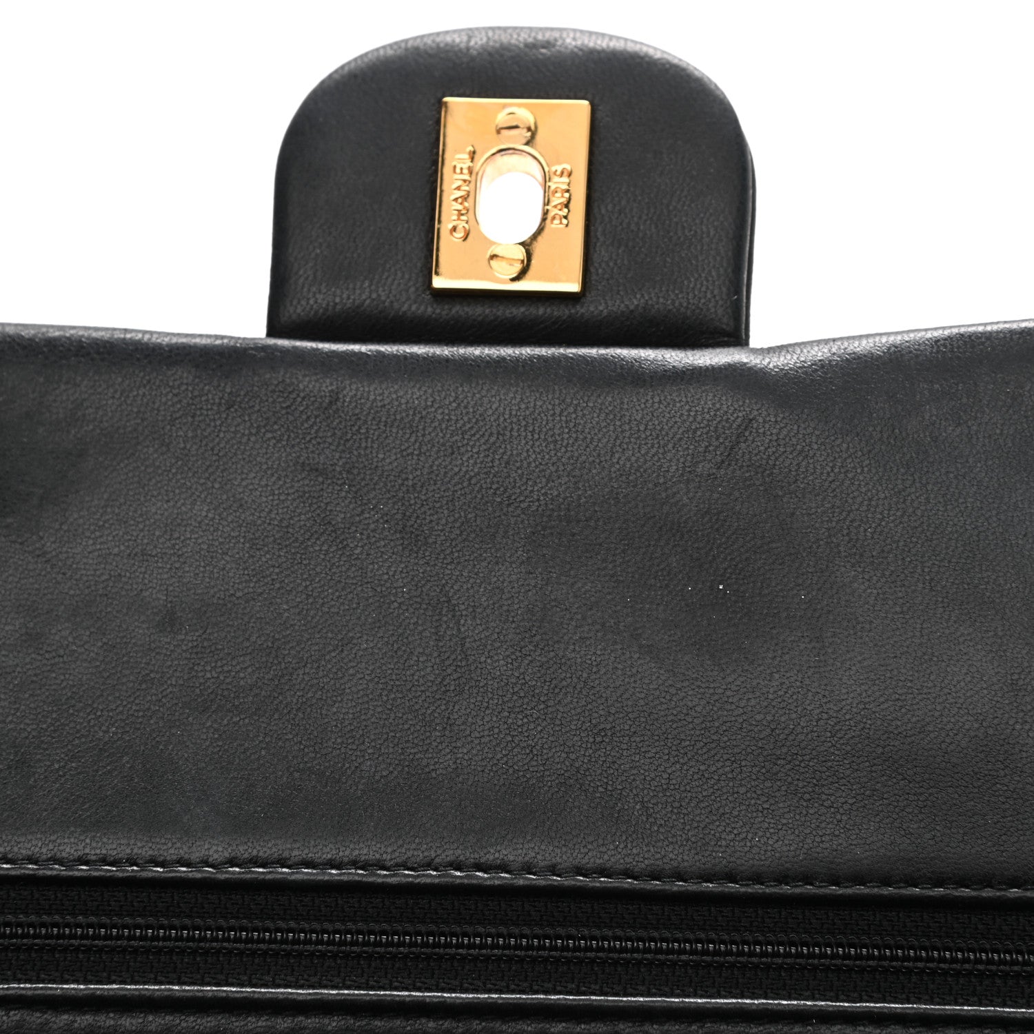 Chanel Lambskin Quilted Medium Double Flap Black 15 of 19