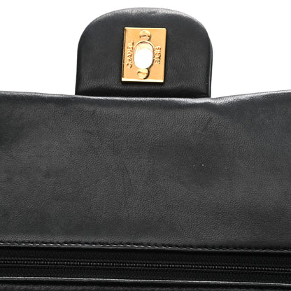 Chanel Lambskin Quilted Medium Double Flap Black 15 of 19