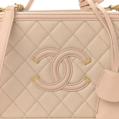 Chanel Caviar Quilted Medium CC Filigree Vanity Case Beige 8 of 11