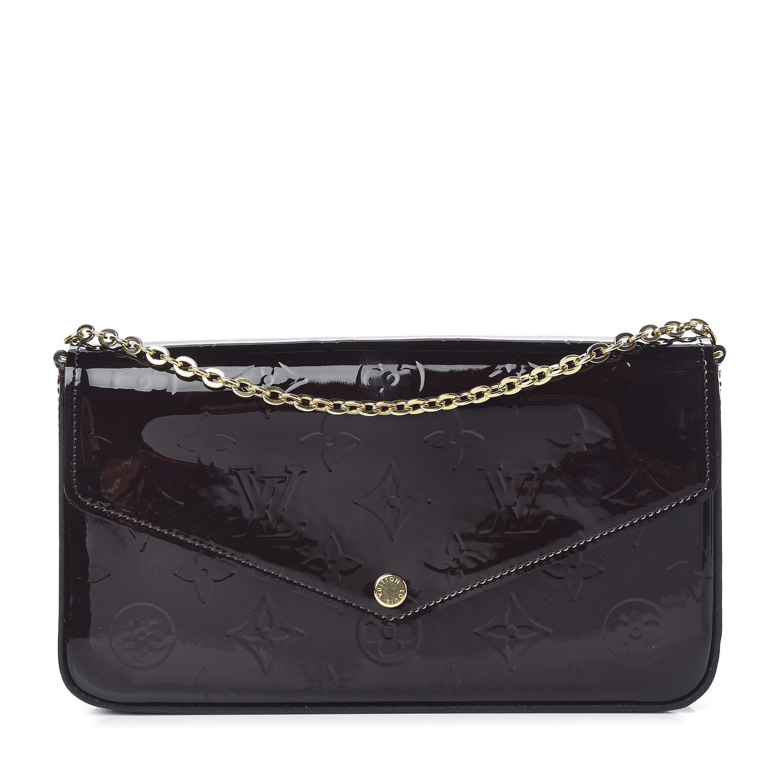 Louis Vuitton Vernis Pochette Felicie Chain Wallet Amarante 1 of 11