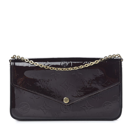 Louis Vuitton Vernis Pochette Felicie Chain Wallet Amarante 1 of 11