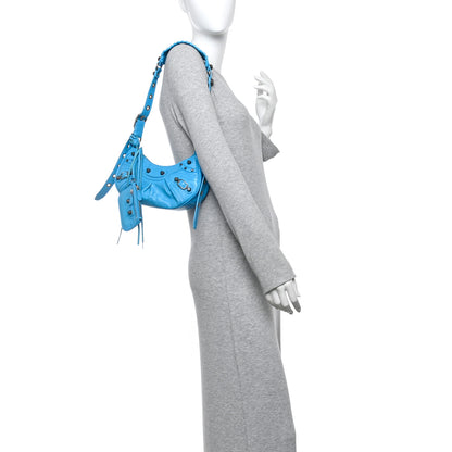 Balenciaga Agneau Arena Le Cagole Shoulder Bag XS Cyan 2 of 11