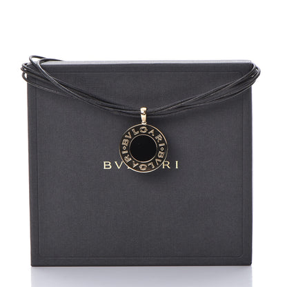 Bulgari Stainless Steel 18K Yellow Gold Onyx BVLGARI BVLGARI Cord Pendant Necklace 8 of 8