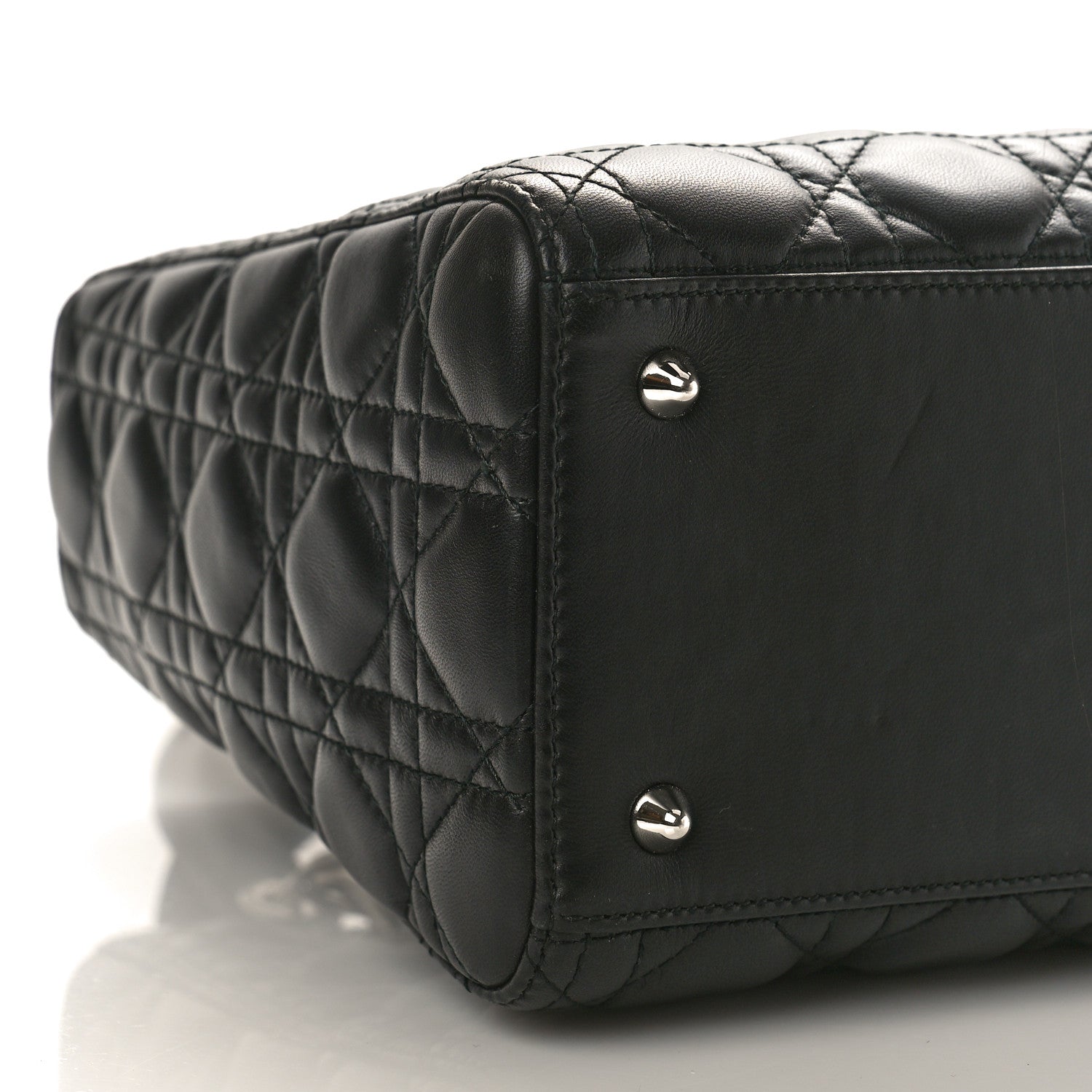Christian Dior Lambskin Cannage Medium Lady Dior Black 7 of 8