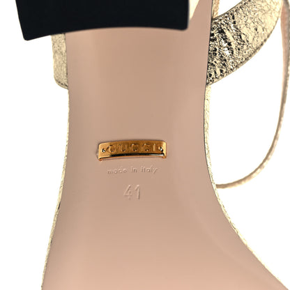 Gucci Galassia GG Marmont Ankle Wrap 75mm Sandals 41 Platino 6 of 10