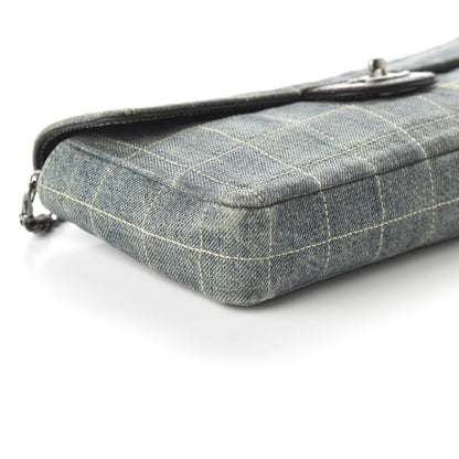 Chanel Denim Chocolate Bar Quilted East West Flap 6 of 10