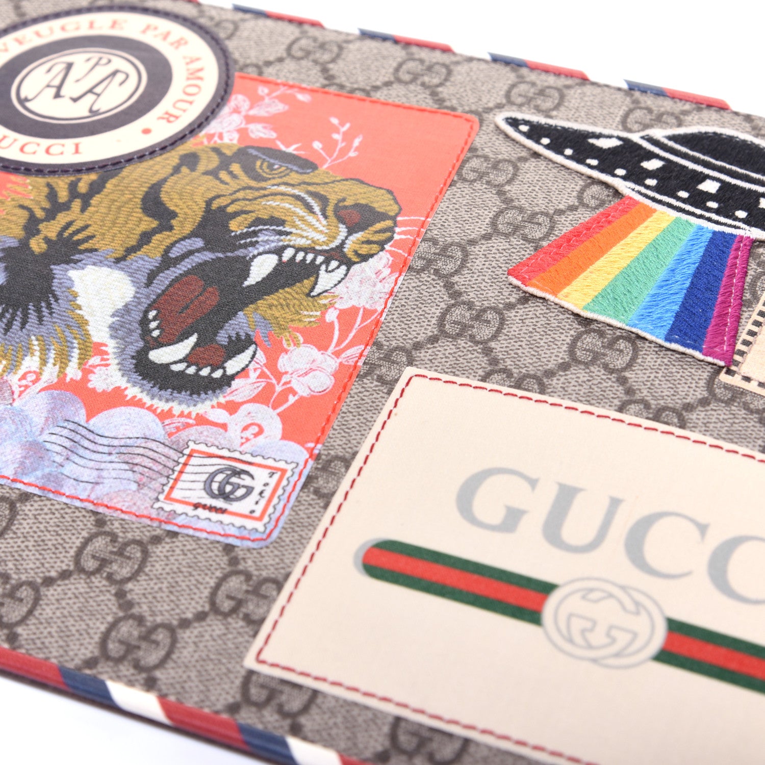 Gucci GG Supreme Monogram Courrier Documents Holder Beige New Acero 12 of 12