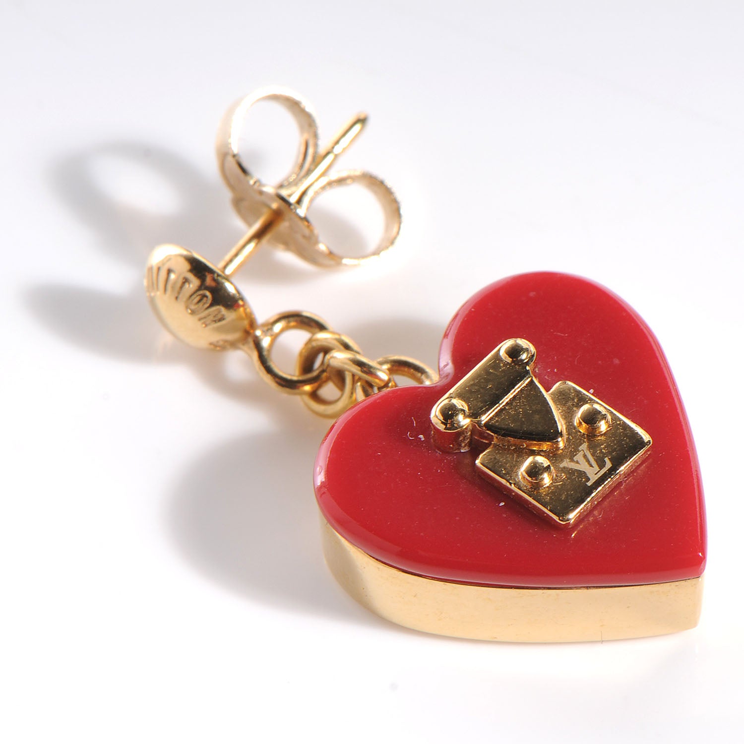 Louis Vuitton Lock Me Heart Earrings Pomme D'Amour 3 of 4