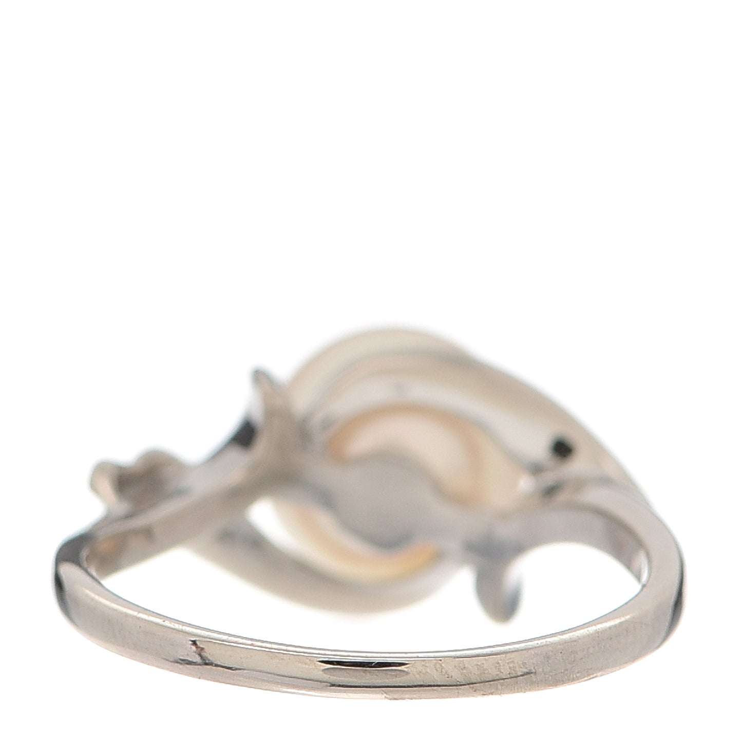 14K White Gold Akoya Pearl 8mm Ring 52 6